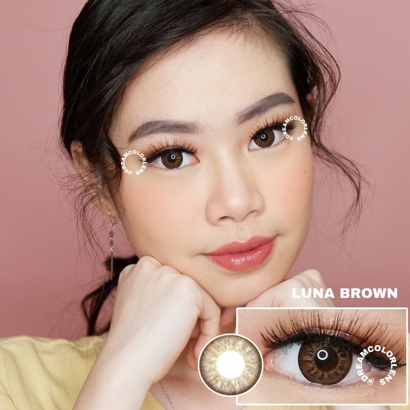 Softlens EOS Luna Brown / Coklat Normal Minus Beda Minus