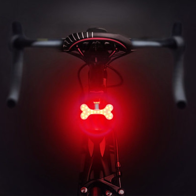 YGRETTE - Zacro Lampu Sepeda Tail Light LED Bicycle Bone USB Charging - ZHA0097 - Black