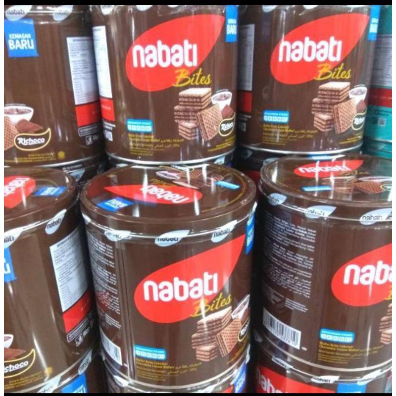 

Biskuit kaleng Wafers Chocolate Richoco Nabati Bites