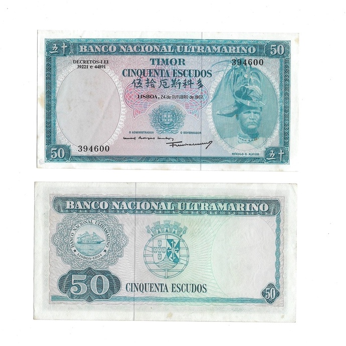 Uang kuno Timor 50 Escudos 1967 VG-VF
