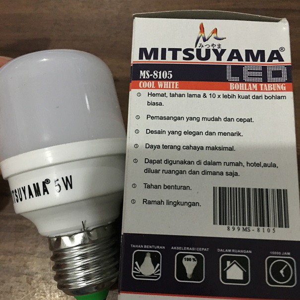 Lampu LED Tabung Terang Cahaya Lebih Merata 5W Mitsuyama MS8105