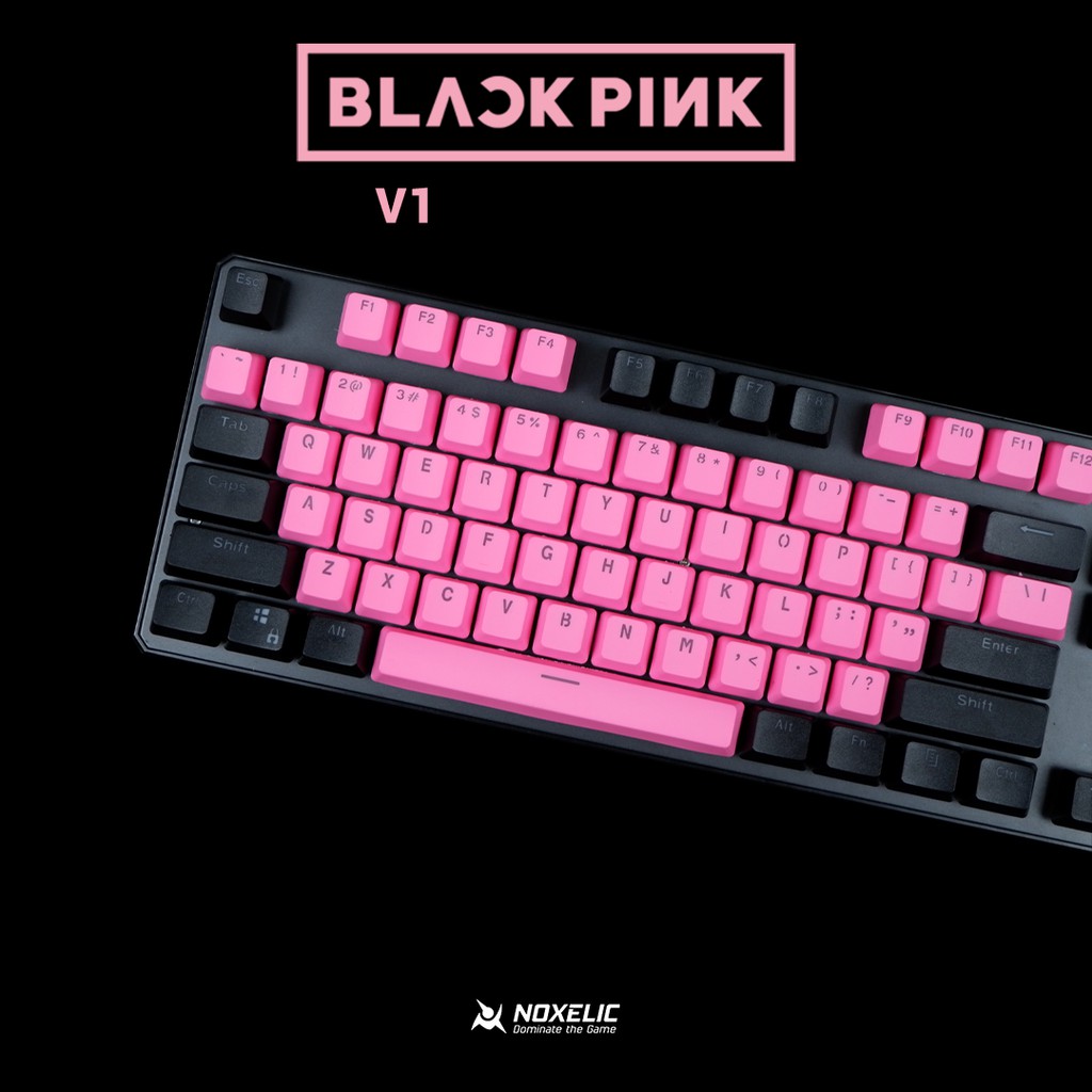 Noxelic Keycaps PBT Double Shot Blackpink Edition - 104 Keyset Custom