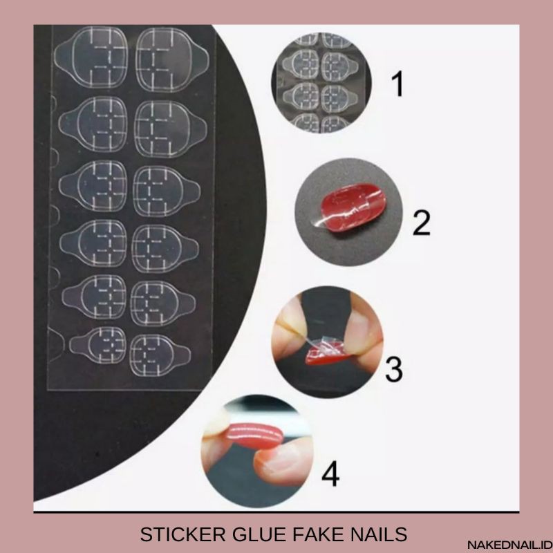 Sticker kuku palsu stiker kuku fake nails sticker jelly stiker kuku isi 24 nailart nail art