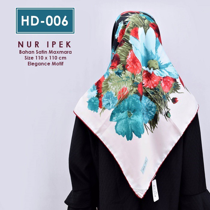 Kerudung Satin Segiempat / Segiempat Motif / Jilbab Nuripek ASLI