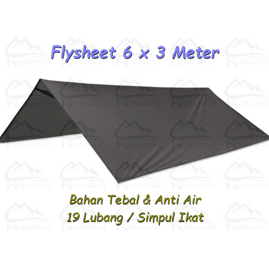 【COD】Flysheet Waterproof 6x3 Meter 24 Lubang Lobang` Tenda Bivak Anti Air 3x6 m` 6*3 Flesit 3*6