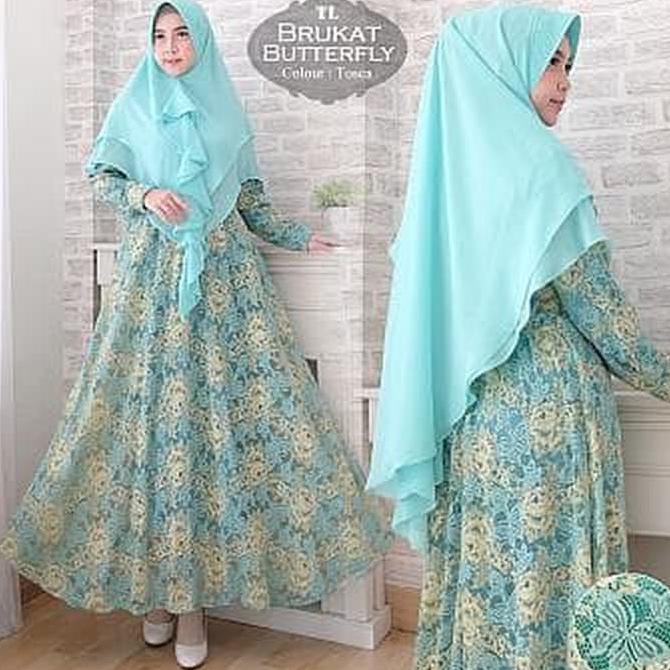 Syari Brukat Butterfly Tosca TL gamis wanita brukat tosca