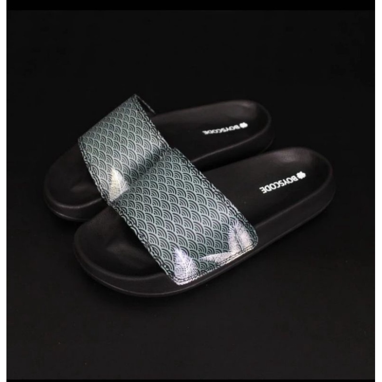 Sendal Jepit Selop Pria Wanita Vans Original Boyscode Logo Green Wave Sandal Slop premium terjangkau