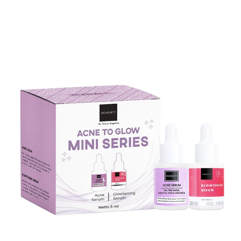 SCARLETT ORI ACNE TO GLOW MINI SERIES/ DOUBLE GLOW/ PAKET GLOW UP SCARLETT/ ACNE SERUM MINI/ GLOWTEN