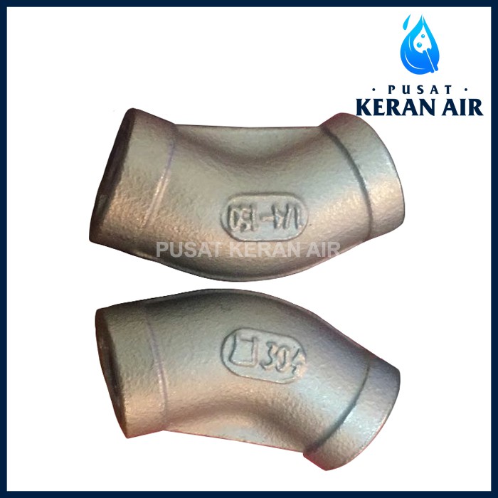 1/2" ELBOW 45 derajat DRAT DALAM / KNEE SS 304