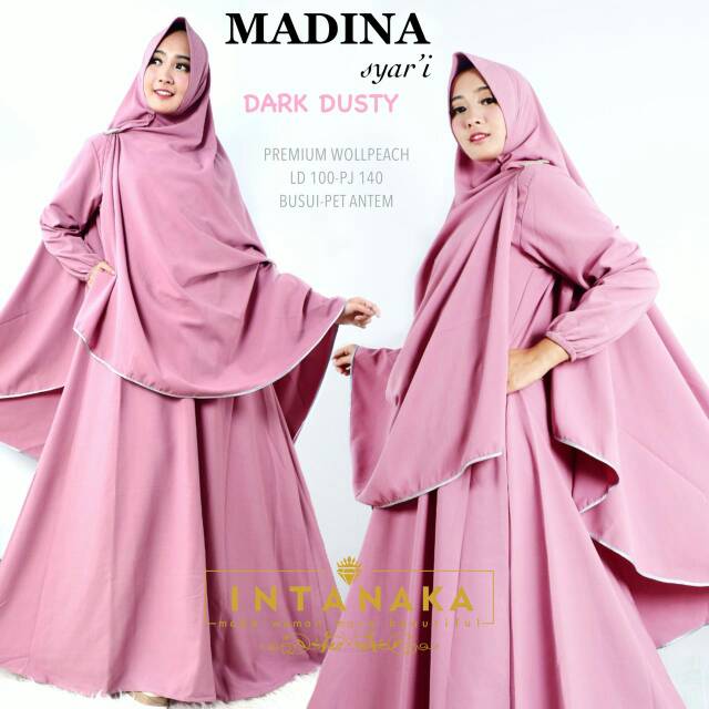 Gamis Polos Wolfis Madina Syari Ori Intanaka