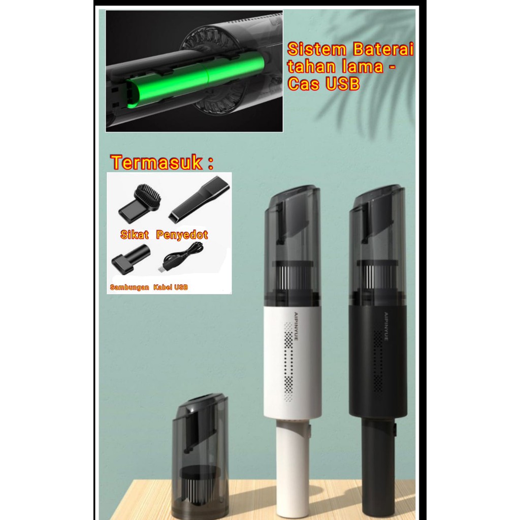 Sistem CAS USB Wireless Vacuum Car Cleaner Penghisap Debu Vakum vacum mobil
