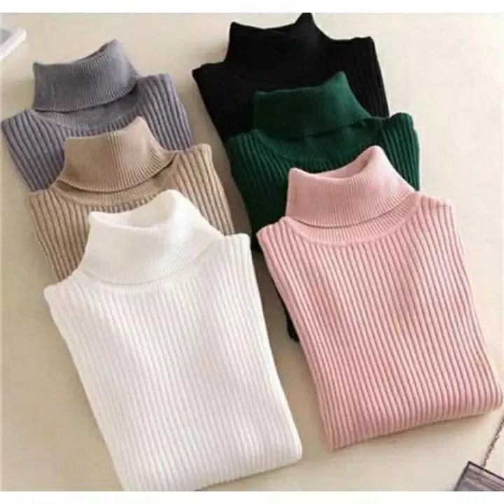 NEW PRETTY TURTLE Inner Rajut Turtleneck Daleman Rajut  korea  Atasan Rajut Wanita