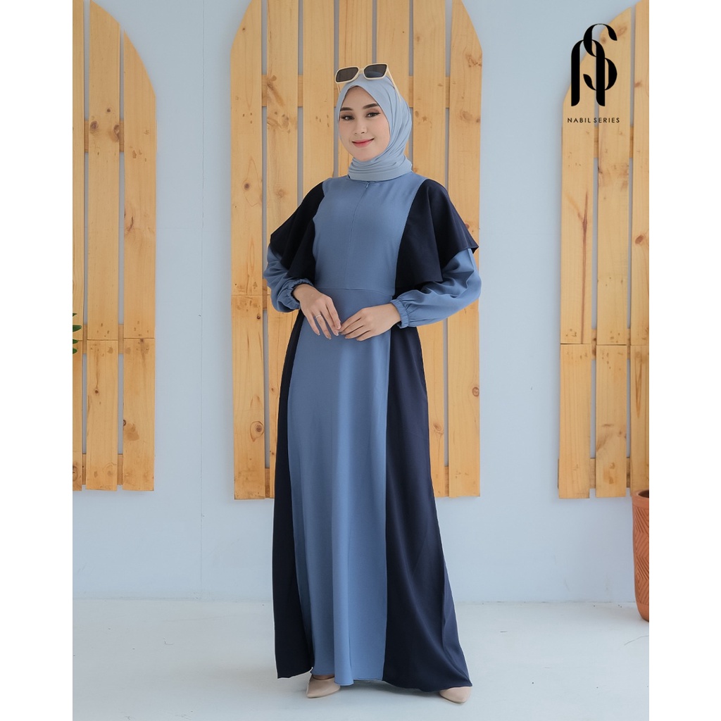 Gamis katun sevila syamila ori jr one dress renda cantik katun tiffany twill