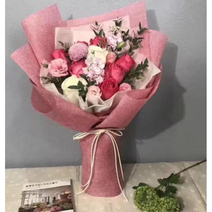 Kain Goni Kain Burlap Warna Pink