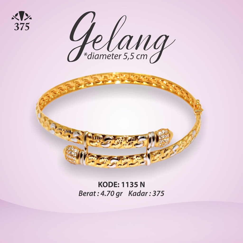 GELANG WANITA DEWASA MOTIF TUMPUK TINJU EMAS ASLI