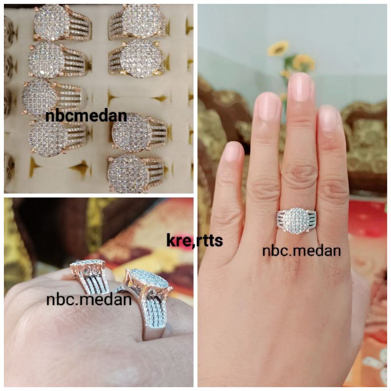 Cincin replika emas putih, warna mix rosegold