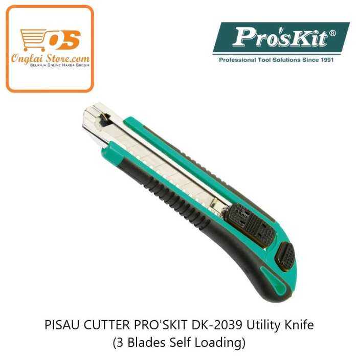 

Berkualitas Pisau Cutter Pro'Skit Dk-2039 Utility Knife (3 Blades Self Loading) Limited