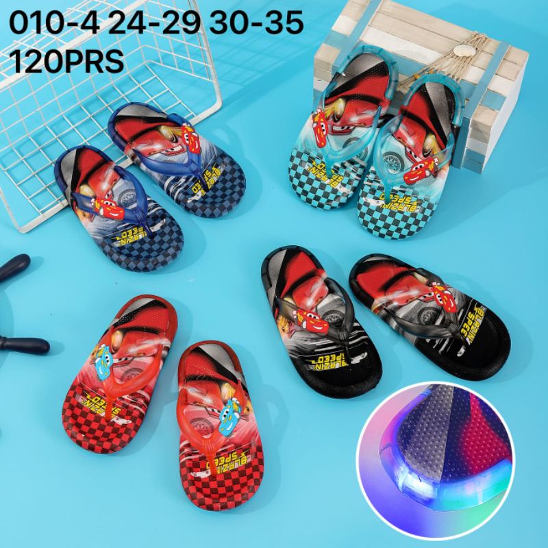 Sandal Jepit Led Lampu Anak Karakter Cars Mc Quenn Terbaru