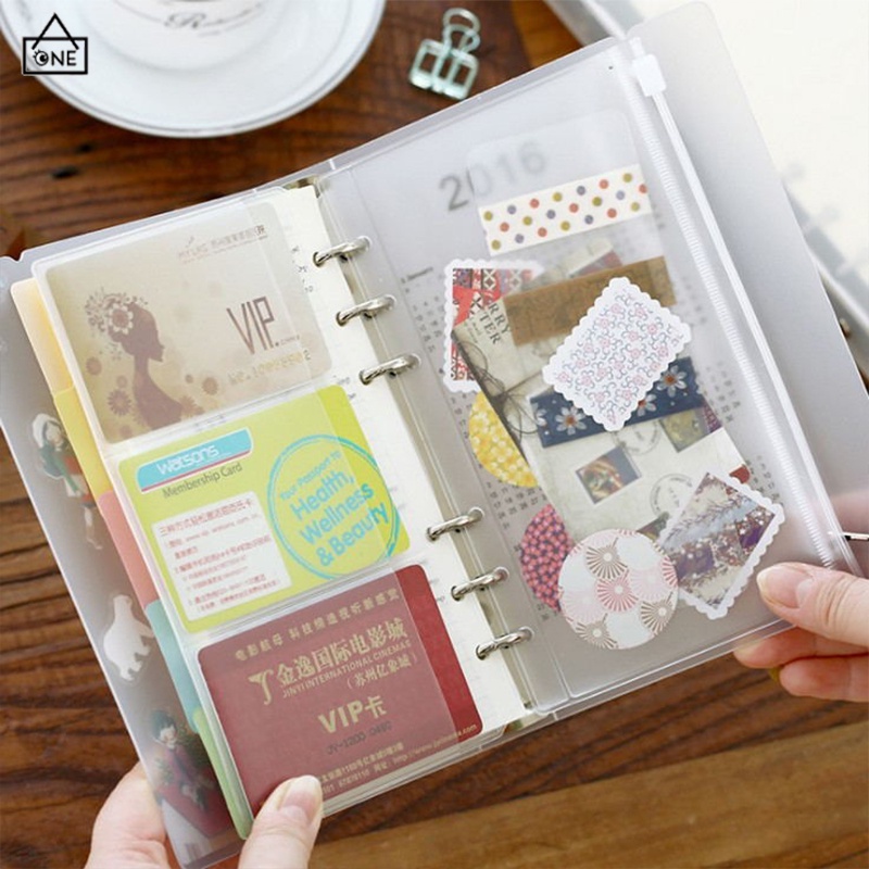 

COD❤️Kantong Ziplock Zipper untuk Binder 6 Ring dan Photo Card Slot untuk Binder A5 A6 A.one