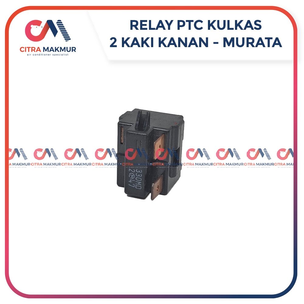 Relay PTC 2 kaki kanan Murata Asli Original atas bawah Kulkas kotak hitam refrigerator kompresor dua pin terminal sanyo sharp