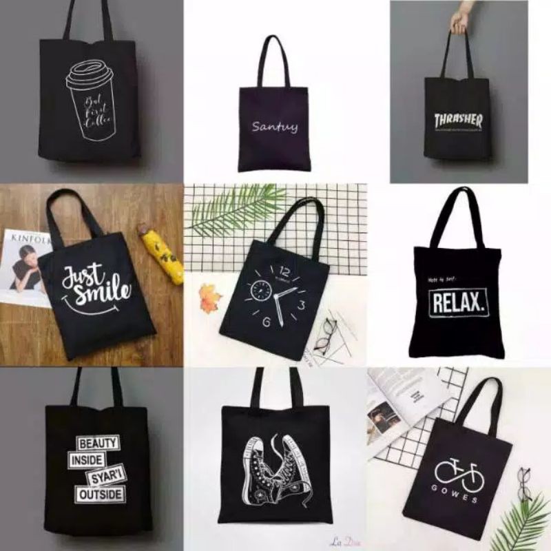 Tote bag wanita tote bag kuliah tote bag custom tote bag resleting tote bag kpop