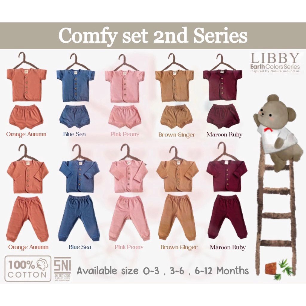 Castle - LIBBY EARTH COMFY SET 2nd SERIES KANCING DEPAN SETELAN SET PENDEK / SETELAN SET PANJANG - SHORT &amp; LONG