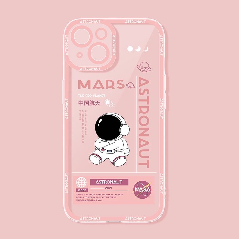 Soft Case Transparan Desain Astronot Untuk IPhone 13 13pro 12promaxSE2 2020 11 Pro MAX 6S 7 8 Plus X XS XR