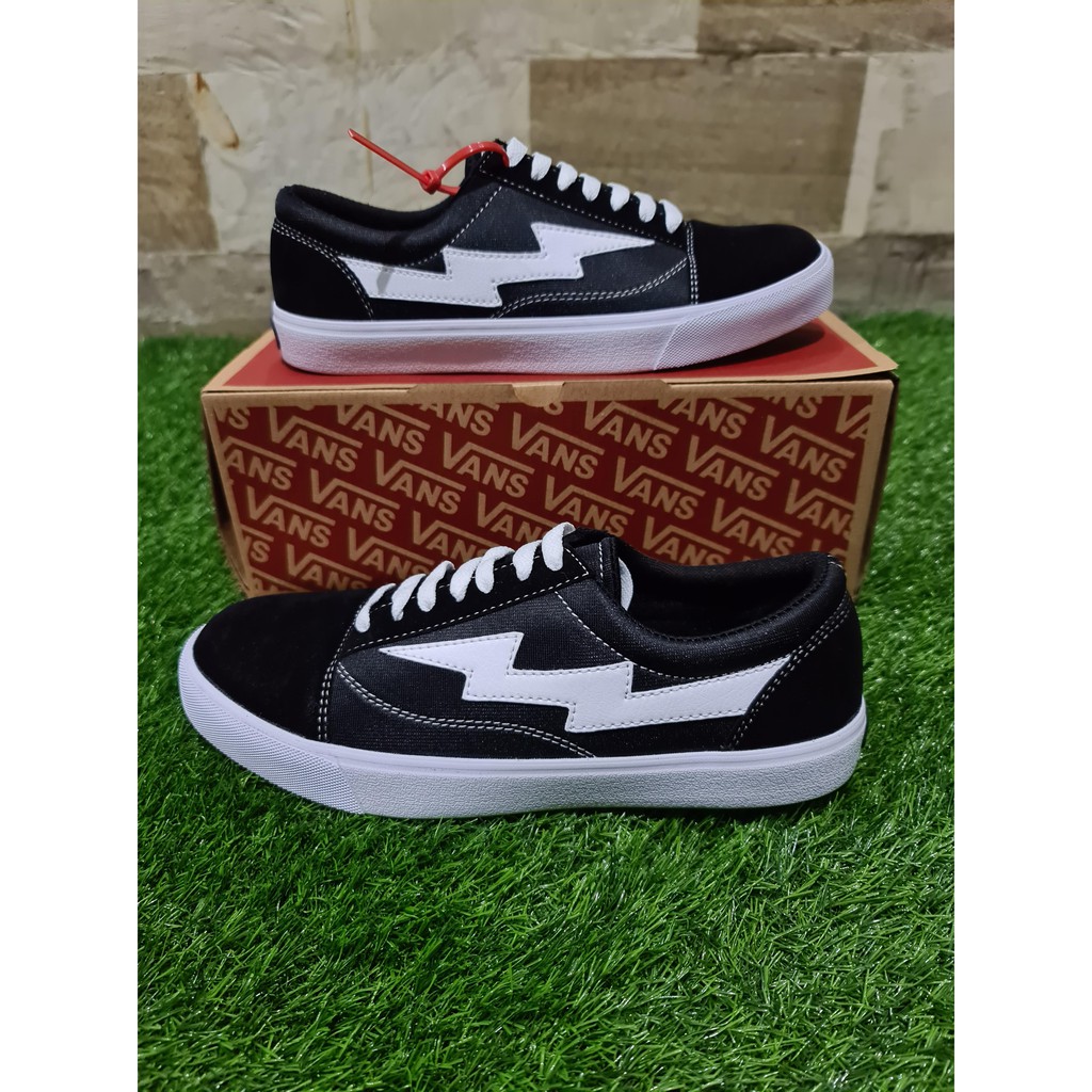 NEW !!! SEPATU VANS PETIR REVENGE X STORM BLACK WHITE &amp; FULL BLACK CASUAL SNEAKERS