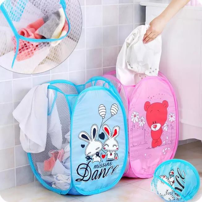 Keranjang Baju Kotor Lipat Laundry Bag Basket Kartun Karakter Praktis Penyimpanan Mainan Anak Boneka