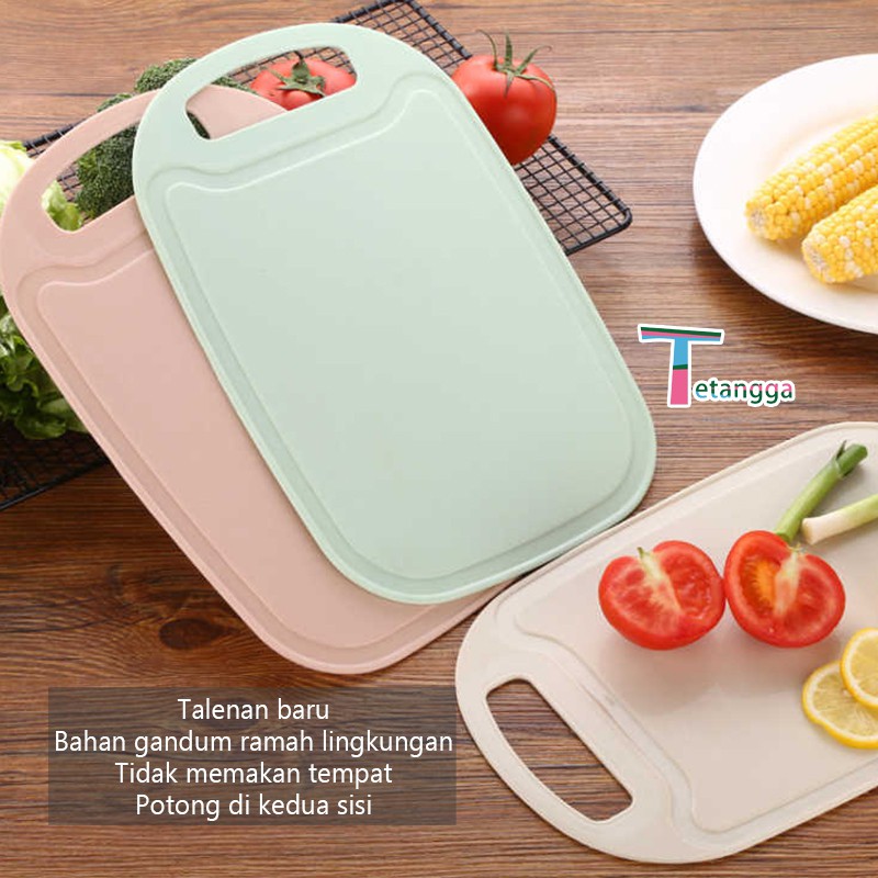 Talenan Antislip Bahan PP Food Grade Buah Sayur Jerami Gandum Cutting Board Talenan Bahan T-VS