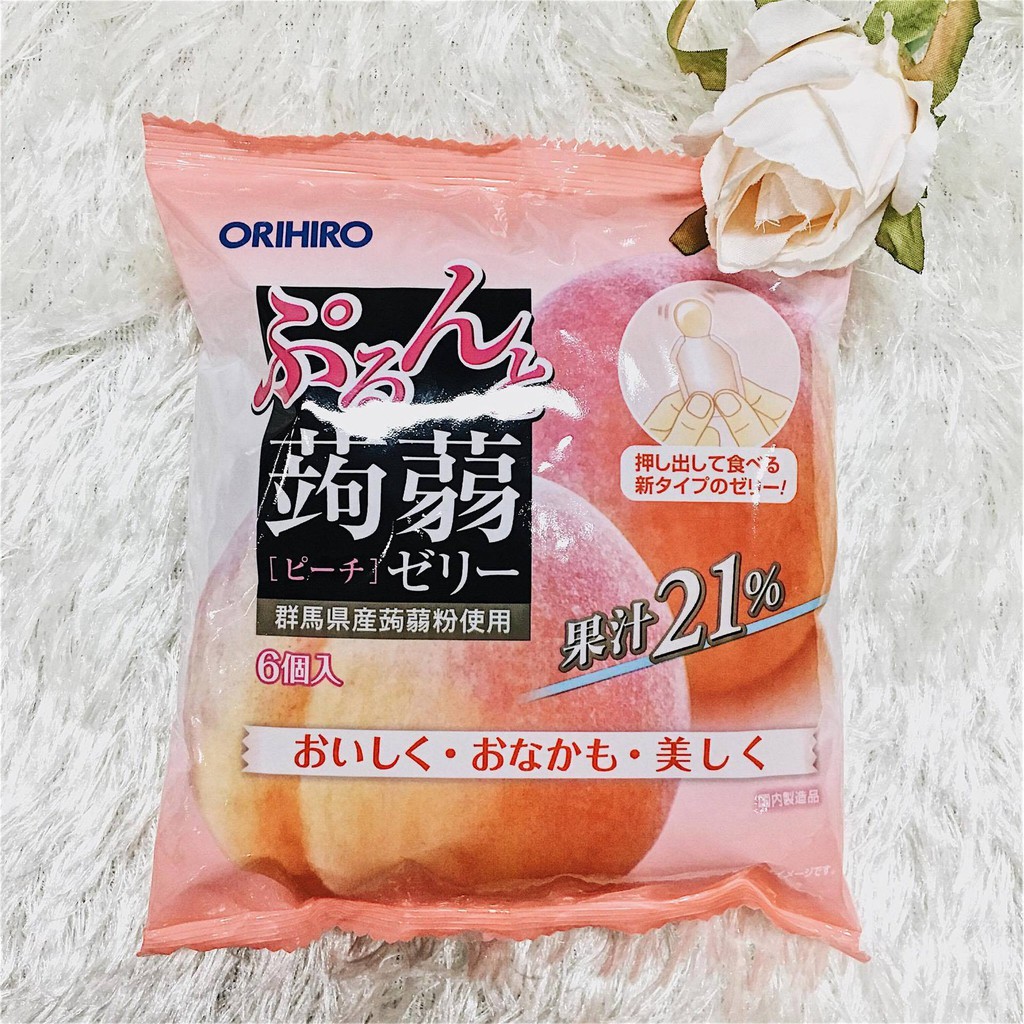 

Orihiro Peach konjaku pouched jelly / Snack Jepang / Makanan Jepang / Minuman Diet