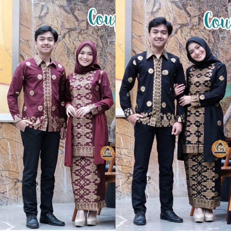  KEBAYA  COUPLE  SONGKET  BAHAN KATUN KEBAYA  SEMI FRANCE 