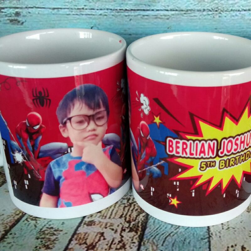souvenir gelas ulang tahun plus foto gelas aqiqah gelas mug keramik sablon press full color