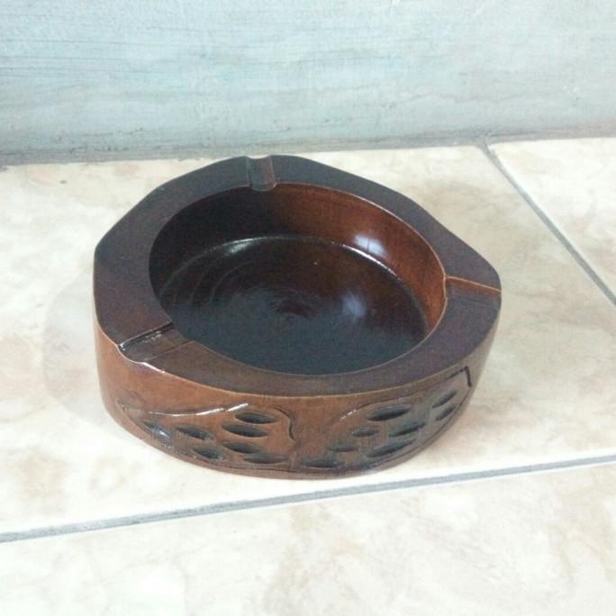 /////] Asbak Kayu Jati Motif Pahat