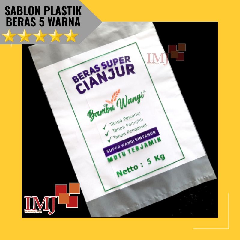 SABLON PLASTIK BERAS 5KG 5 KG 5 WARNA SABLON PLASTIK BERAS 5kg CUSTOM