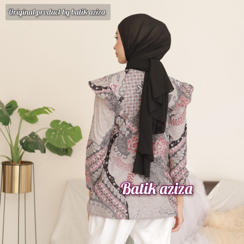 Blouse Batik Wanita Atasan batik Kancing Depan Busui Lengan Panjang motif RANUKUMOLO