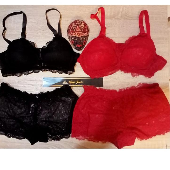 SALEE.. [HITAM]BRA SET + CD HITAM,LINGERIE,BH SET + CELANA DALAM,BRA SET + CELANA DALAM FULL RENDA,B