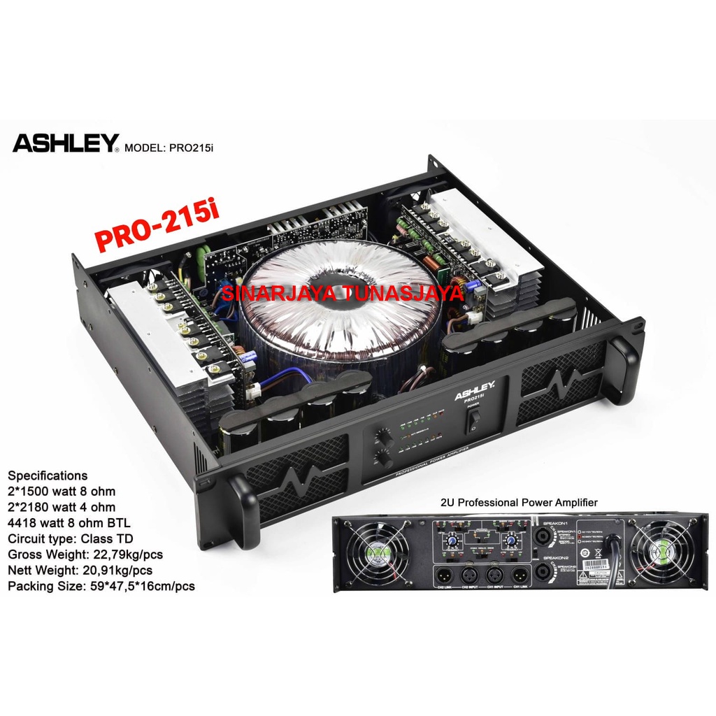 POWER AMPLIFIER ASHLEY PRO 215i ASHLEY PRO215 i ORIGINAL