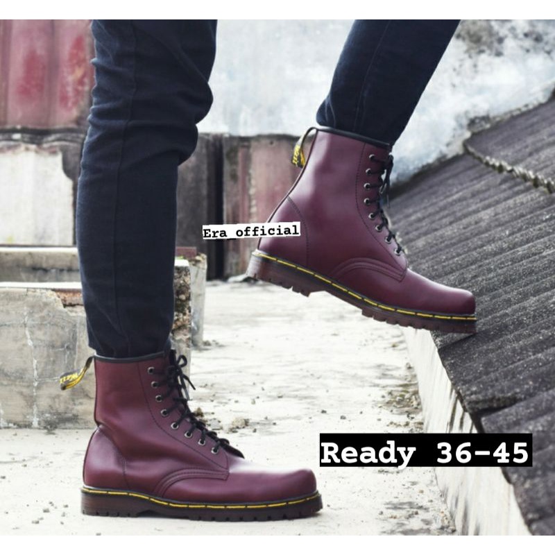 Kickers Pria Wanita Big Size 36-45 Boots Outdoors Kulit 8Hole Premium Empuk Size JUMBO Ori, 45