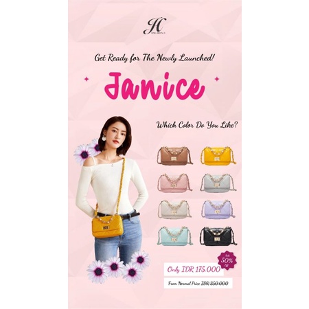 Jimshoney Tas selempang wanita Janice bag original murah fashion import realpic cod free box kotak