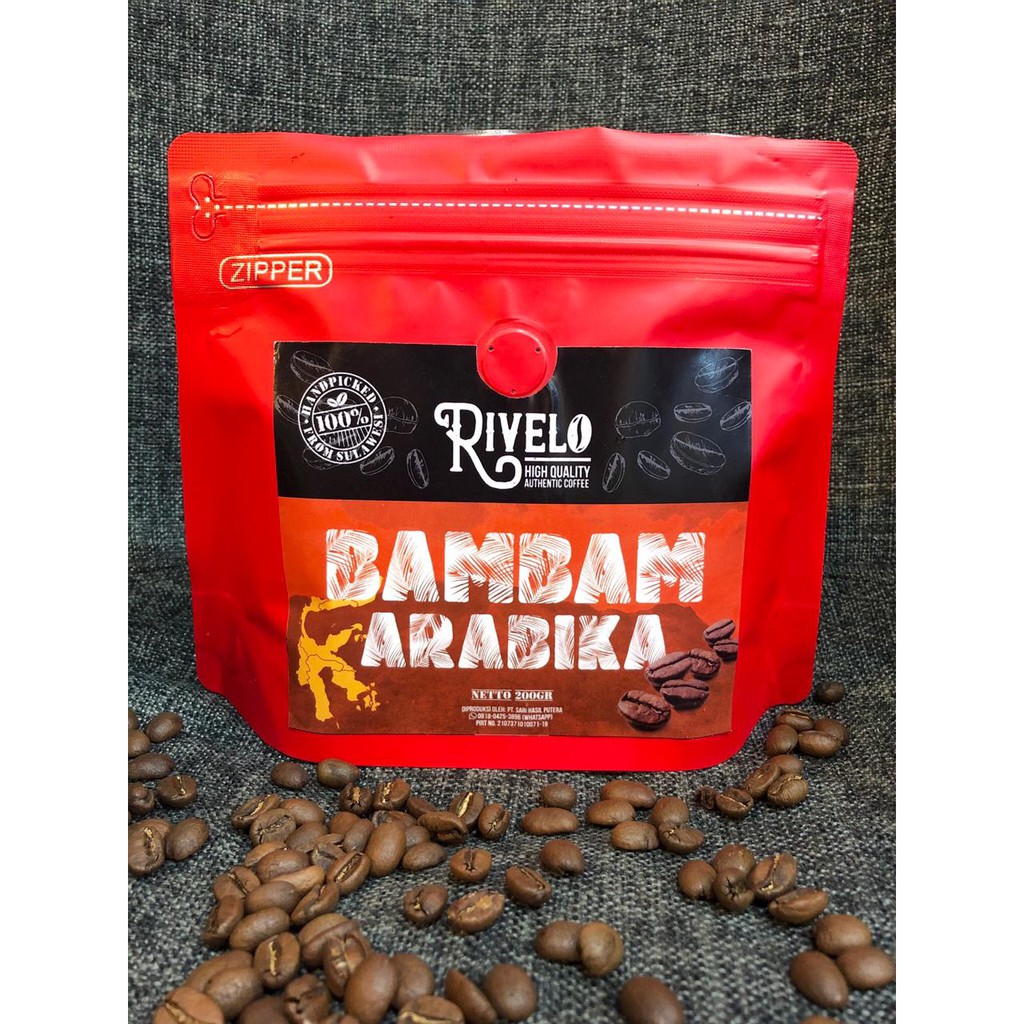 

Kopi Arabika Bambam Sulawesi Rivelo Bubuk Kopi Sulawesi Oleh Oleh khas Makassar 150gr