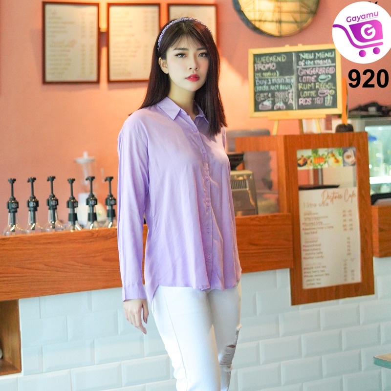 KEMEJA WANITA CASUAL LENGAN PANJANG LD 104CM-5