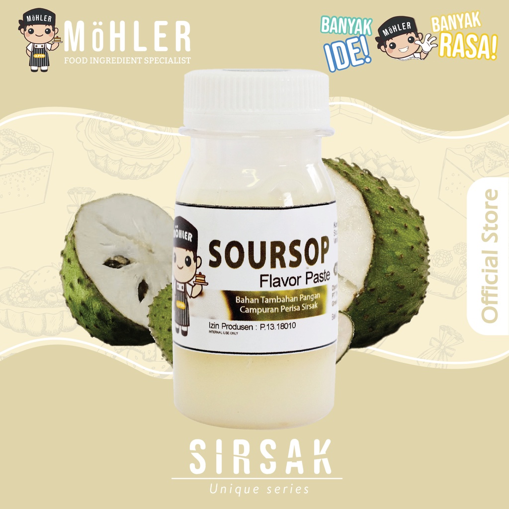 MOHLER Pasta perisa pewarna SIRSAK / SOURSOP (KLIK KOMBO HEMAT UNTUK BELI 1 GRATIS 1)