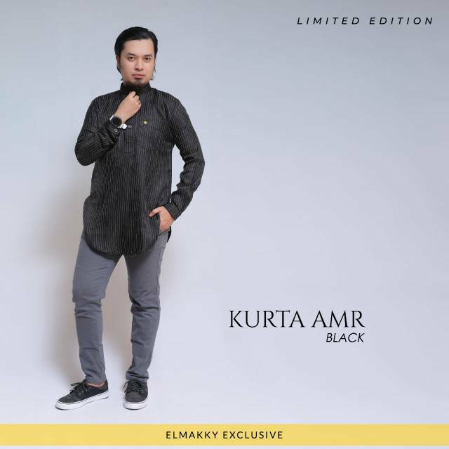 New Kurta Black by Elmakky Exclusive • Kurta Koko Muslim Pria Premium Exclusive