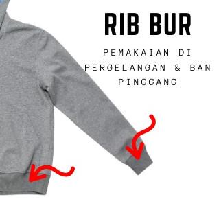 ♫ Kain Bahan Rib Jaket Rib bur Spandex Cotton Warna Sedang ◘