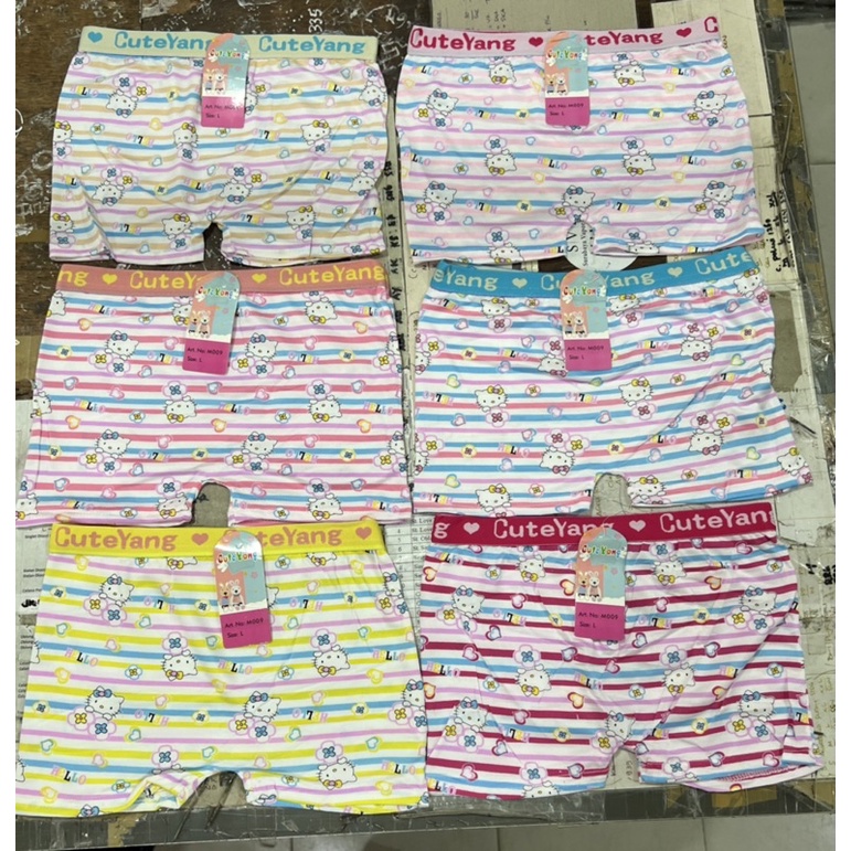 (6pcs) Celana dalam boxer anak perempuan cuteyang helo kitty