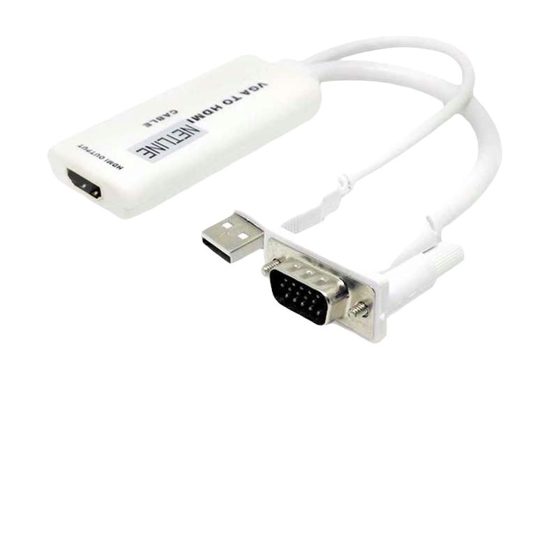 Netline Konverter VGA Male to HDMI Female with Audio