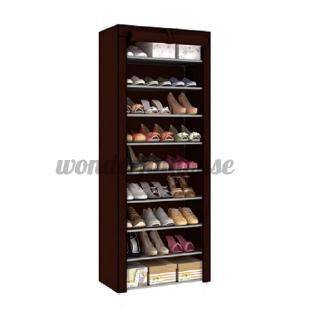 New 10 Tiers 9 Lattices Shoe Rack Shelf Storage Closet Organizer Cabinet With Cover Shopee Indonesia