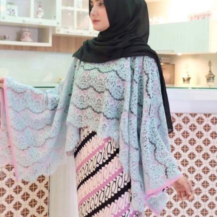 ♞ ATASAN KEBAYA CAPE BROKAT/KEBAYA KUTUBARU/KEBAYA BRUKAT/COUPLE/MODERN - hijau botol ➣