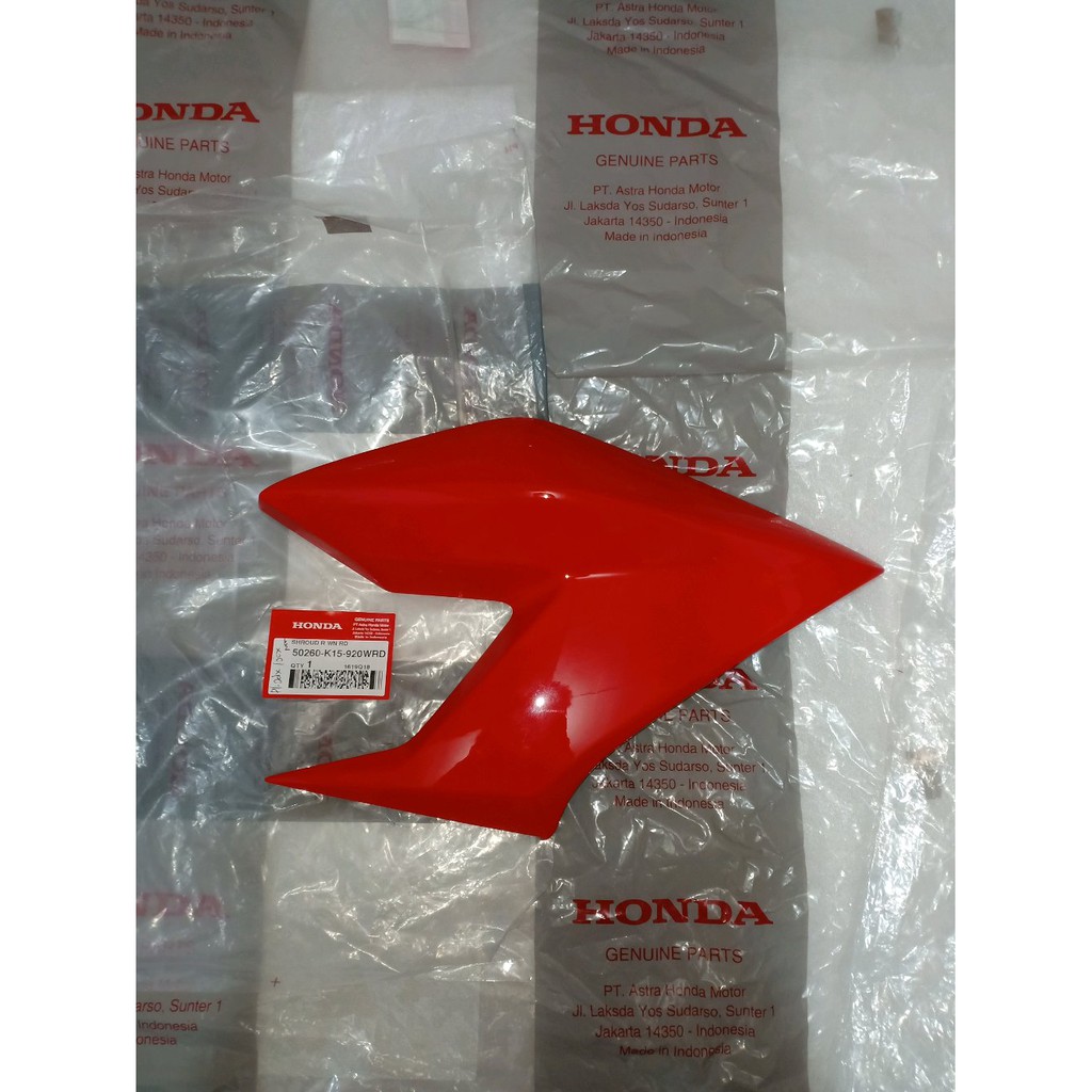cover sayap tangki luar R CB 150 LED original merah ferra bac 26
